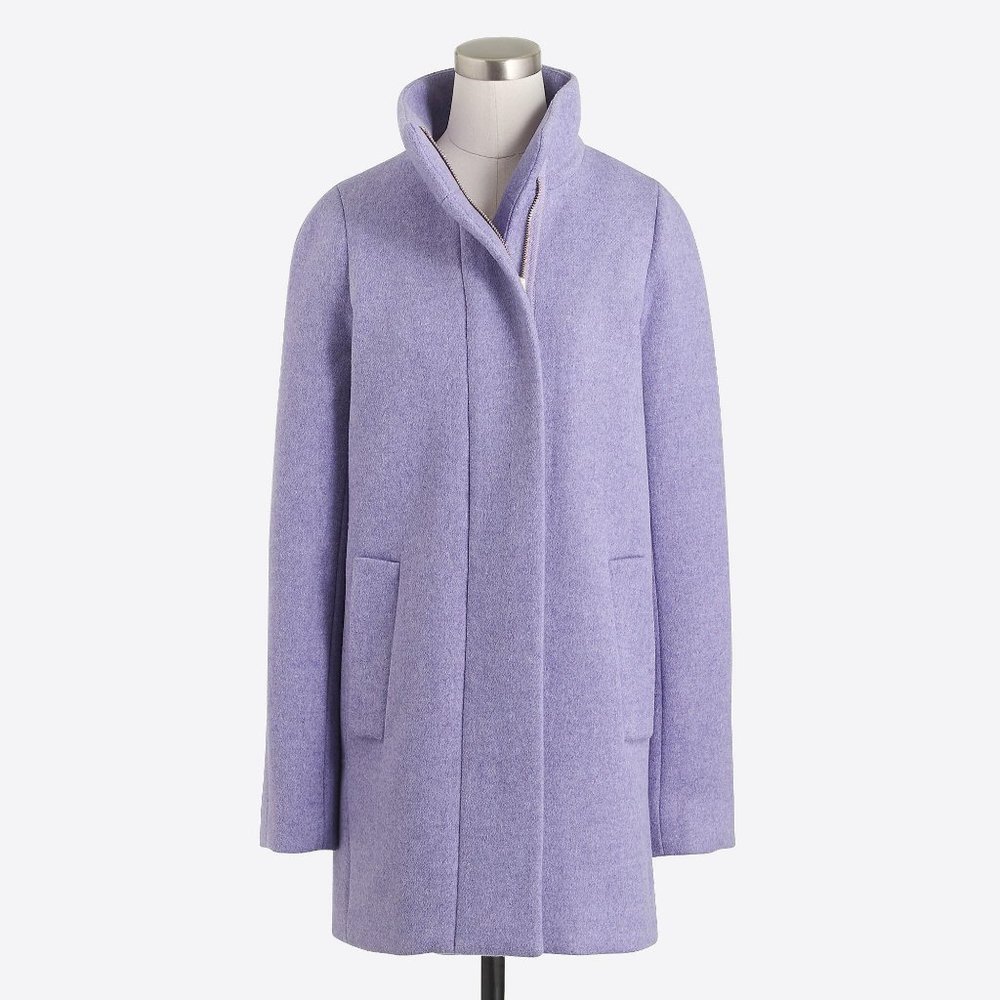 J.Crew Factory Hyacinth Lilac Purple City Cocoon Coat Size 00